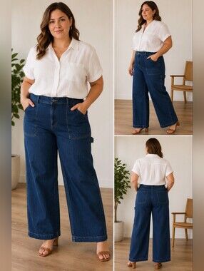 J.Crew Point Sur Wide Leg Carpenter Jeans | Premium Denim Utility Jeans 36
